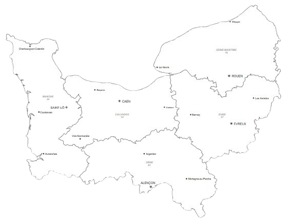 a map of Normandie french region